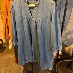 Zara Light Blue Denim Tunic